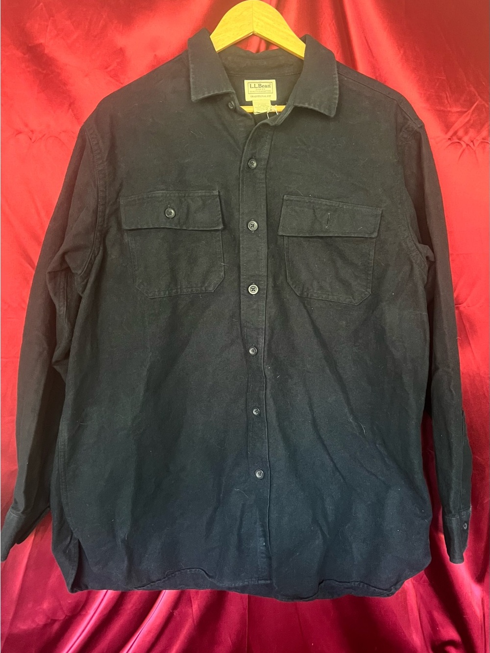 L.L. Bean Men's Blue Button-Down Chamois Shirt